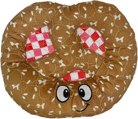 Bite Force Dog Toy - Pawsome Pretzel Squeaky Treat Dog Toy Kevlar-Reinforced for Aggressive Chewers- Brown.
