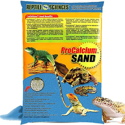 Blue Pro-Calcium Terrarium Sand - 10 lbs - Natural Substrate for Reptile Habitats, Supports Digging & Enclosure Maintenance