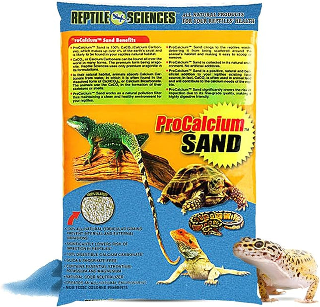 Blue Pro-Calcium Terrarium Sand - 10 lbs - Natural Substrate for Reptile Habitats, Supports Digging & Enclosure Maintenance