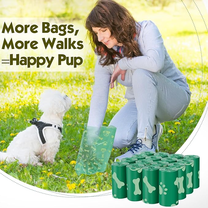 Dog Poop Bags Scented: Leak Proof 34 Rolls Refills 25Bags/Roll Dog Waste Bags With 1 Dispenser - 850 Counts