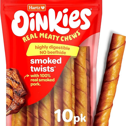 Hartz Oinkies Pig Skin Twists 3" (10 Pack)