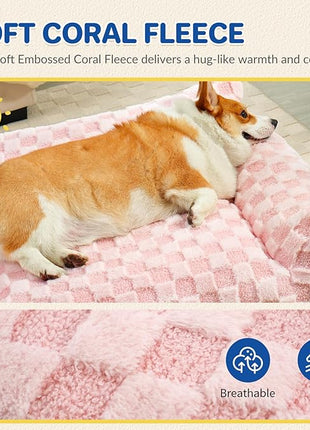 Cat Bed Cats Couch for Puppy and Kitten, Fluffy Pet Couch Small Dog Sofa Bed, Supportive Cat Sofa for Indoor Cats, Washable Cover & Non-Slip, 26 inch, Pink