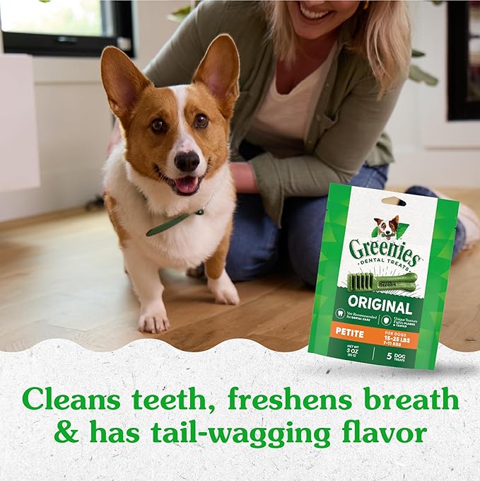 Greenies Original Petite Dental Dog Treats, 3 oz. Pack (5 Treats)