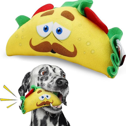 SPOT Fun Food Taco Plush Dog Toy with Squeaker - Interactive Soft, Squeaky Toy for Dogs and Puppies, Keeps Pets Entertained, Cute and Funny Chew Toy Made with Soft Fabric - 6in