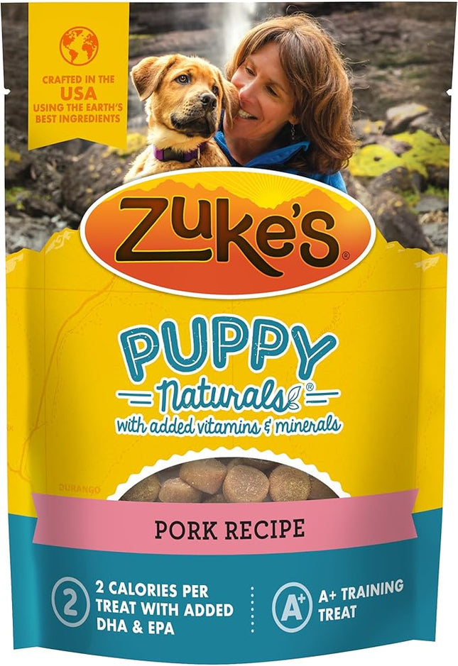 Zuke's Puppy Naturals Dog Training Treats, Pork & Chickpea Recipe, Nutrient-Rich Mini Dog Treats for Training, Grain Free Puppy Treats, 5 OZ Bag (Pack of 1)