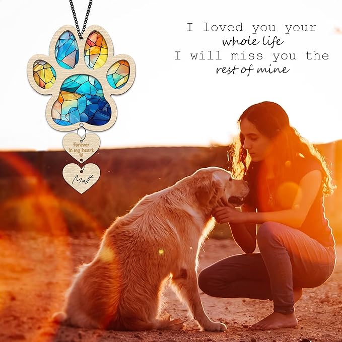 Pet Memorial Ornament for Christmas Tree Xmas Hanging Dog Cat Ornament Sympathy Gift Loss of Pet Passing Away Bereavement Keepsake for Pet Lover Ideas Gift in Loving Memory of Pet PS24-N4