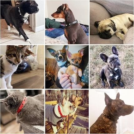 Enjoying Spiked Cat Collar, Leather Spikes Dog Collars for Cats Small Dogs, Adjustable Pet Collar with Rings, Red S