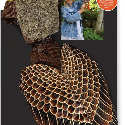 Spunky pup Fly & Fetch Plush Eagle Dog Toy | Interactive 100 ft Sling Shot Launcher with Built-In Bungee | Pull Back & Release | Durable Construction | Ballistic Fabric | Floats | For Medium Breeds