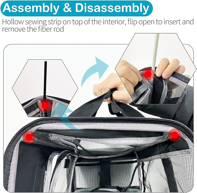 Airline Approved Pet Carrier, Collapsible Cat Carrier, Expandable Dog Carrier, 900D High Density Oxford Cloth, Wear-Resisting, Anti Tearing, Safety Lock Zipper, Reflective Tape