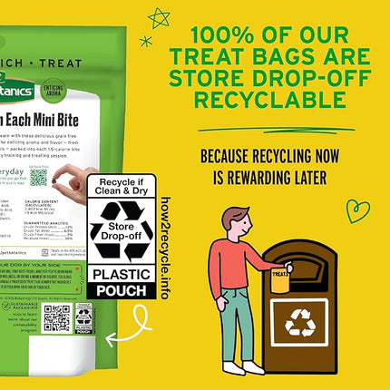 Pet Botanics 4 oz. Pouch Training Reward Mini Soft & Chewy, Duck and Bacon Flavor, with 200 Treats Per Bag, The Choice of Top Trainers