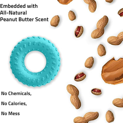 Playology Dog Toys | Dual Layer Ring Durable Chew Toy for Aggressive Chewers | Medium Peanut Butter Scented Toy - Easy to Clean and Made from Non Toxic Materials