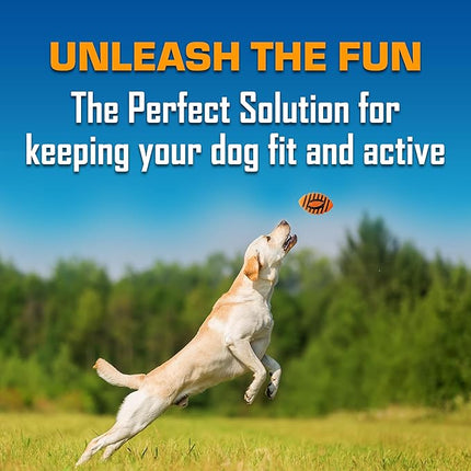 Nerf Dog Spiral Squeak Football Outdoor Dog Toy, 5 Inch Dog Football Squeaking Toy for Medium and Large Breeds, Orange