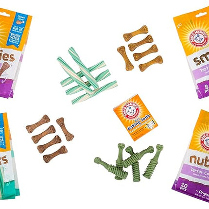 Arm & Hammer for Pets Nubbies Dental Treats for Dogs with Baking Soda and Calcium, Treat Chews Help Fight Bad Breath, Plaque & Tartar without Brushing, Peanut Butter, 20 Pcs, 4pk (Packaging may vary)