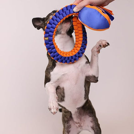 Nerf Dog Vortex Chain Tug Dog Toy with Squeaker Football Head, Lightweight, Durable, Water Resistant, 30 Inches, For Medium to Extra-Large Breeds, Single Unit (3474)