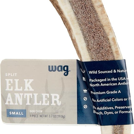 Amazon Brand – Wag Split Elk Antler, Naturally Shed, Small (Best for Dogs under 15 lbs)