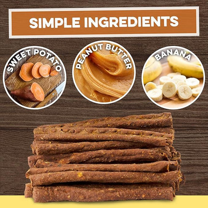 BRUTUS & BARNABY USA Sweet Potato Dog Treats - Grain Free, Peanut Butter Crunchy Sticks are Great Tasting, Promotes Positive Dog Gut Health with Natural Anti-Diarrhea Properties,(2lb Bag)