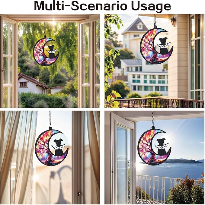 Dog Angel Memorial Suncatcher with Sympathy Cards, Dog Memorial Gifts for Loss of Dog, 2 - Layer Personalized Pet Loss Sympathy Gift - Tree of Life