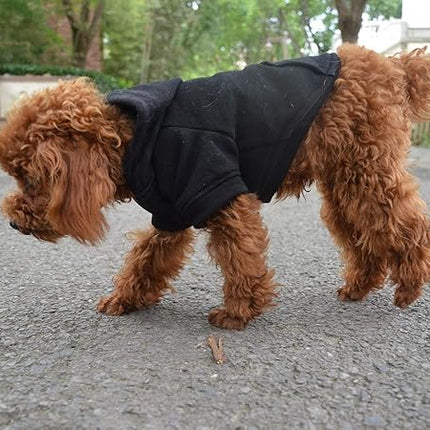 Lovelonglong Blank Basic Hoodie Sweatshirt for Dogs 100% Cotton Fits Small Medium Dachshund Large Dog Black S