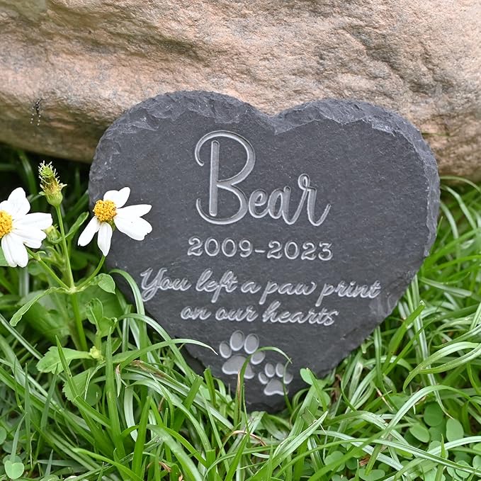 Pet Memorial Stones Personalized, Pet Memorial Gifts for Dogs, Cat Memorial Gifts, Loss of Dog Sympathy Gift, Loss of Cat Gifts, Dog Gifts, Remembrance Gifts, 4''×4''/10×10cm