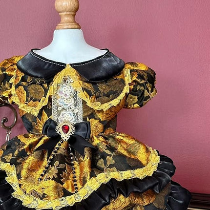 Fashion Sweet Puppy Dog Lace Princess Tailored Dress for Mini and Petite Dog A-Black Small