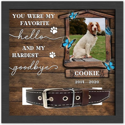 Customized Pet Memorial Gifts for Dogs, Dog Memorial Gifts for Loss of Dog, Dog Memorial Collar Plaque, Cat Loss Sympathy Gifts, Dog Memorial Gifts, Pet Gift Picture Frame Sign