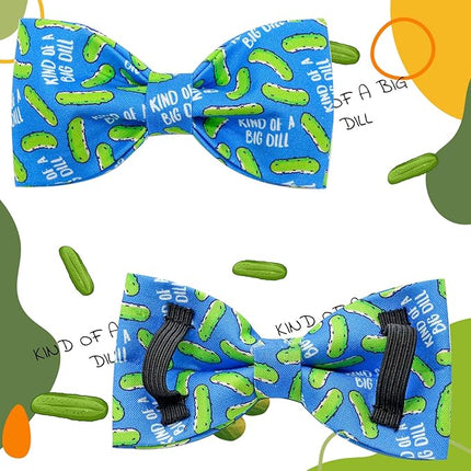 Elegant little tail Dog Collar, Dog Collar with Bow tie, Dill Pickles Print Pet Collars Pet Collar Boy Cute Bowtie Collar Dog for Medium Dogs