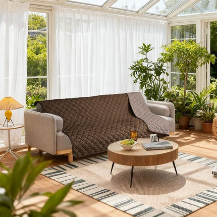 gogobunny 100% Double-Sided Waterproof Dog Bed Cover Pet Blanket Sofa Couch Furniture Protector for Puppy Large Dog Cat, Reversible (52x82 Inch (Pack of 1), Dark Chocolate/Light Chocolate)