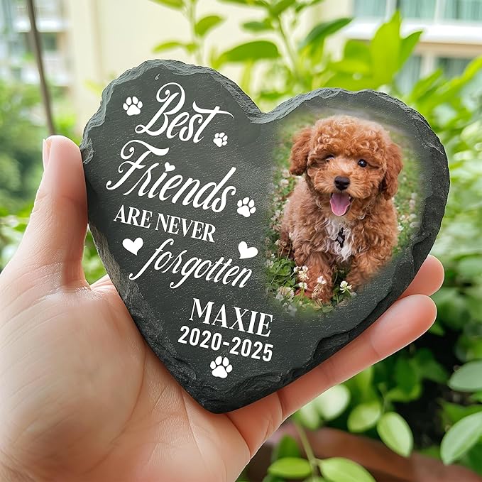 Personalized Dog Memorial Gifts for Loss of Dog, Custom Pet Memorial Stone with Photo Name Date, Stones for Dogs, Gift for Cat Lovers, Bereavement Sympathy Gift for Pet Lover, Quote 3