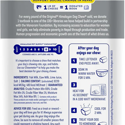 Himalayan Dog Chew Original Yak Cheese Chew, 1 X-Large Stick, 5.3 oz, Gluten Free, Healthy Treats, Grain & Lactose Free 100% Natural, Long Lasting for Dogs Over 55 lbs