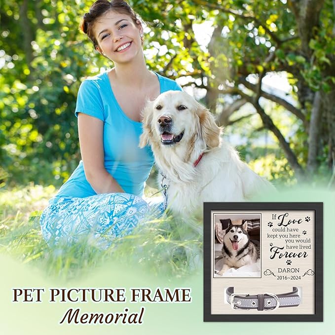 Personalized Dog Memorial Gifts, Pet Memorial Gifts for Dogs, Loss of a Dog Sympathy Gift, Dog Memorial Gifts for Loss of Dog, Pet Memorial Gifts Cat, Dog Memorial Collar Frame, Pet Memorial Gift