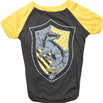 Harry Potter Hufflepuff Dog T-Shirt - Pet Costume Shirt for Dogs - Officially Licensed Dog Apparel & Accessories for Hogwarts Houses, Size X-Small