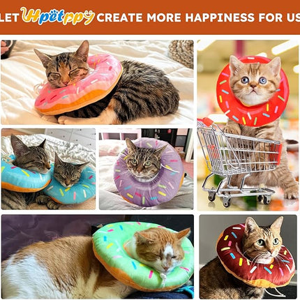 Cat Cone Collar Soft, Cat Recovery Collars for Wound Healing Cute Adjustable Kittens Cones to Stop Licking Comfortable Lightweight Neck Elizabethan Collars for Kittens
