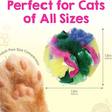 Cat Crinkle Balls 1.5 Inch | 4 Pack | Perfect Stocking Stuffer for Christmas | Soft Lightweight Indoor Cat Toys with Durable Crinkle Build and Engaging Crinkle Sound