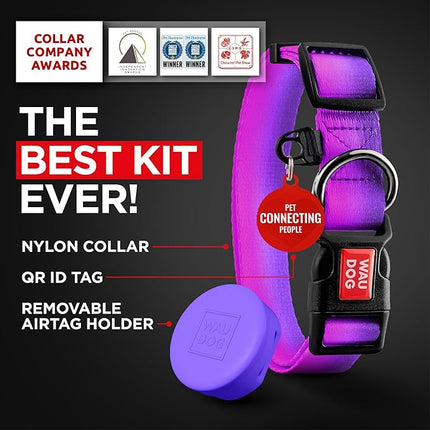 Dog Collar Nylon Dog Collar with Air Holder - Adjustable for Large Dogs, Small & Medium Dogs - Puppy Collars for Large Breed Dogs - Boy & Girl Collars