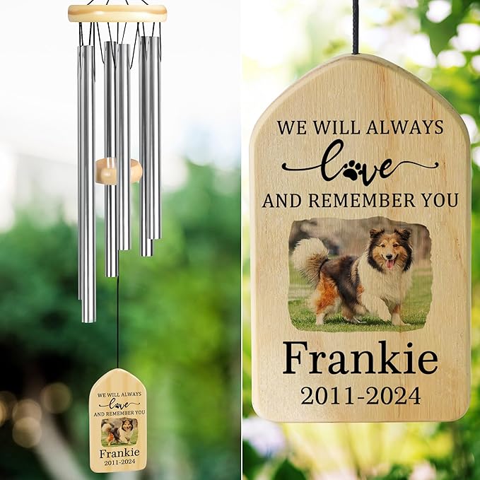 Pet Memorial Gifts, Personalized Pet Memorial Wind Chimes, Pet Loss Gifts, Dog Memorial Gifts for Loss of Dog, Pet Loss Sympathy Gift, Pet Remembrance Gift, in Memory of Pet - Love and Remember You