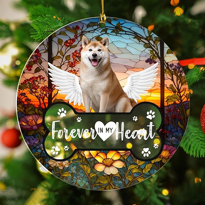Pavo Personalized Pet Photo Ornaments, Cat Memorial Gifts for Loss of Cat, Dog Memorial Gifts for Loss of Dog, Personalized Christmas Ornaments 2025, Custom Christmas Ornament 4–6 Inches