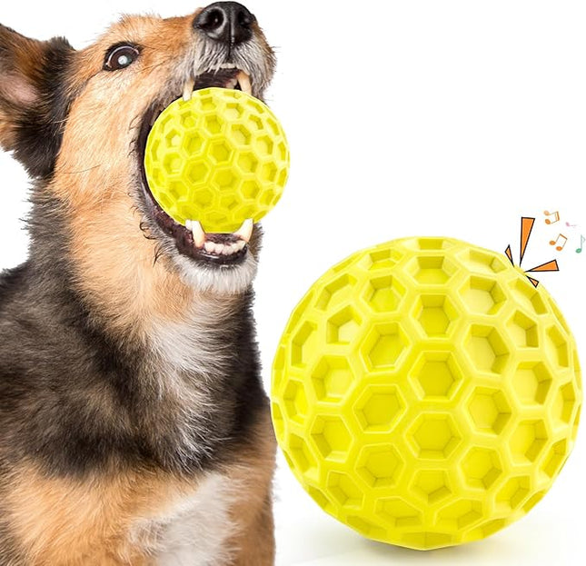 Squeaky Dog Toys for Aggressive Chewers, Indestructible Dog Balls for Aggressive Chewers, Squeaky Balls for Dogs, Interactive Toys for Large Dogs, Funny Ball