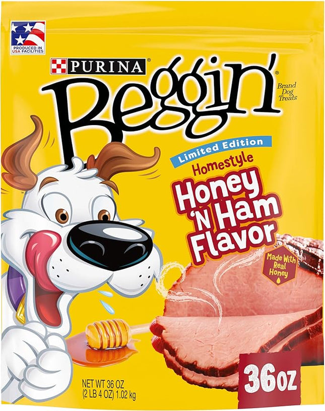 Purina Beggin’ Limited Edition Adult Dog Treats, Homestyle! Honey N’ Ham Flavor - 36 oz. Pouch