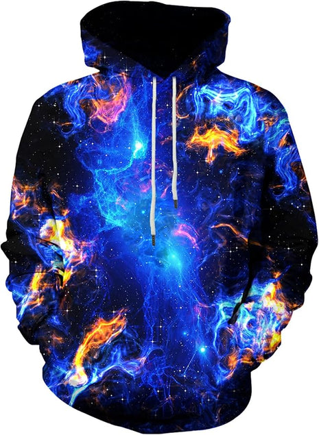Yasswete Unisex Adults 3D Printed Fashion Hoodies for Men Women Pullover Novelty Sweatshirts with Big Pockets