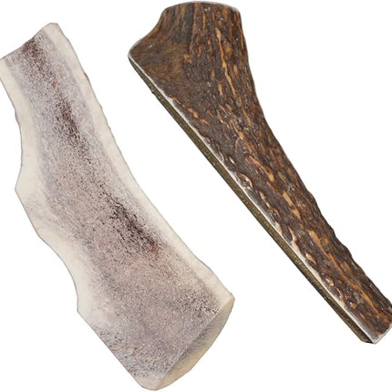 Large Split Twin Pack (for 30-50 lb Dogs) Premium Grade Elk Antlers for Dogs (2 Pieces) Sourced in The USA