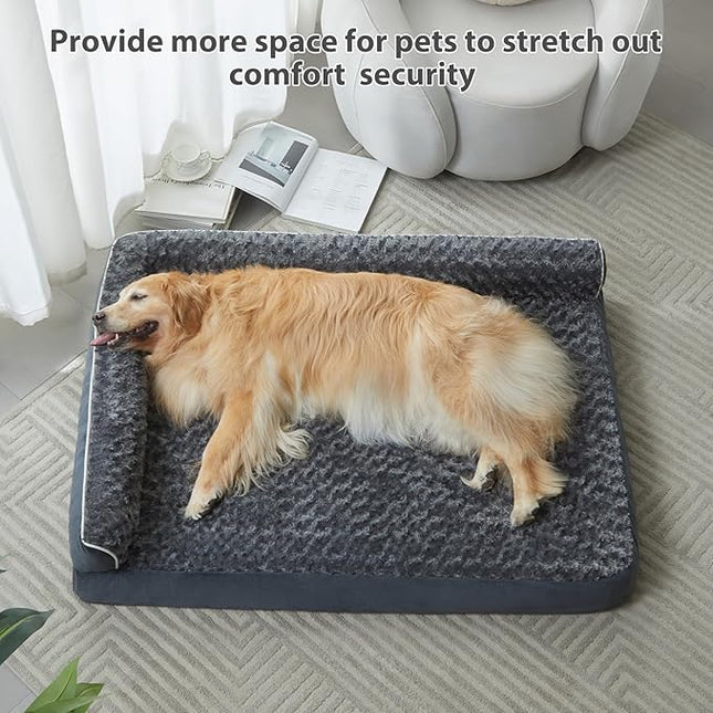 BFPETHOME Orthopedic Dog Beds for Large Dogs-Waterproof Sofa Dog Bed with Removable Washable Cover, Large Pet Bed with Waterproof Lining and Nonskid Bottom,Pet Bed for Dogs