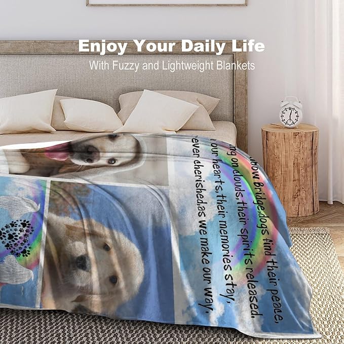 Custom Dog Memorial Gifts for Loss of Dog Cat, Personalized Dog Memorial Blanket with Photos, Pet Memorial Gifts, Pet Loss Gifts, Pet Memorial Throw Blanket, Gifts for Dog Cat Lovers Dog Mom Dog Dad