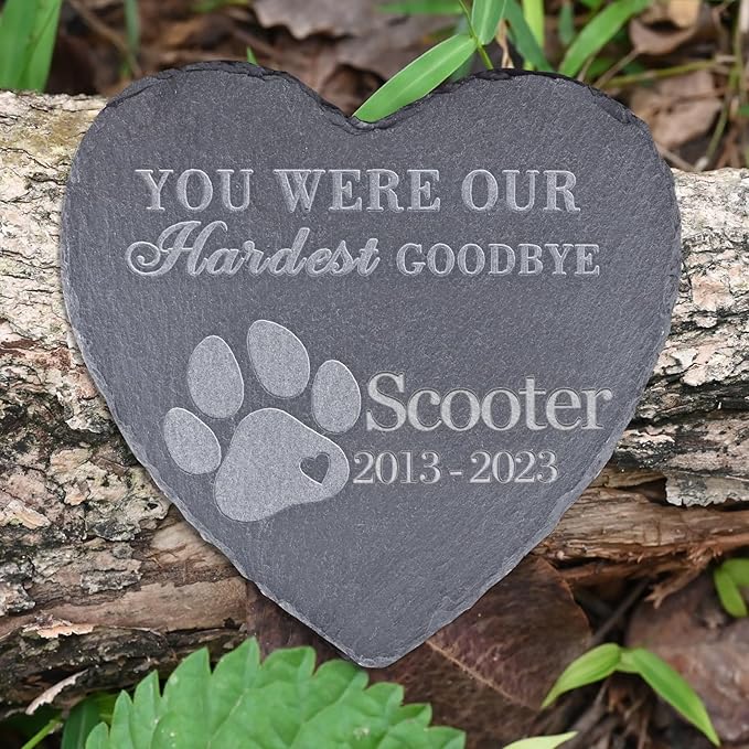 Pet Memorial Stones, Gifts Personalized, Loss of Dog Sympathy Gifts, Bereavement for Pet, Grave Headstone, - Design D, 6''x6''/15x15cm