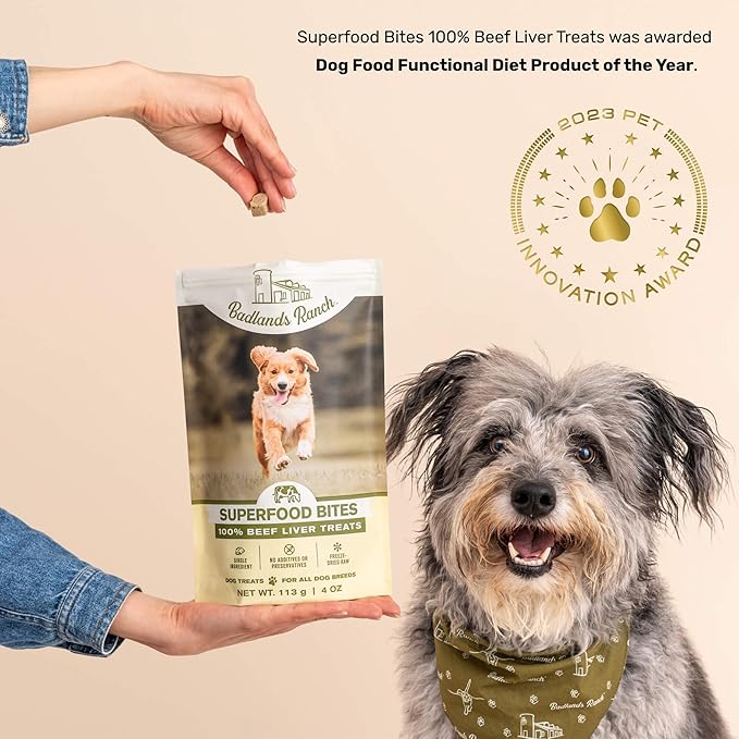 Superfood Bite, Freeze-Dried Raw Dog Treats - Protein Rich, Train & Reward, Traceable Single Ingredient by Katherine Heigl (Beef Liver)