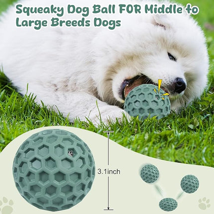 Squeaky Dog Toys for Aggressive Chewers, Indestructible Dog Balls for Aggressive Chewers, Squeaky Balls for Dogs, Interactive Toys for Large Dogs to Relax