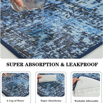 Qeils Washable Pee Pads for Dogs, 4 Pack Reusable Super Absorbent Leakproof Potty Pads 36"x24", Non-Slip for Crate, Floor, Couch, Whelping Box, Litter Mat