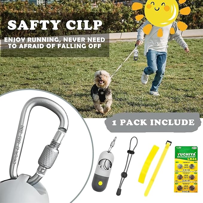 Dog Poop Bags Holder with LED Flashlight|Pet Waste Bags Dispenser for Leash|Doggie Potty Bags Container with Leak-proof Pet Trash Bags and Accessories (Light Gray, 1 Holder 195 Bags)