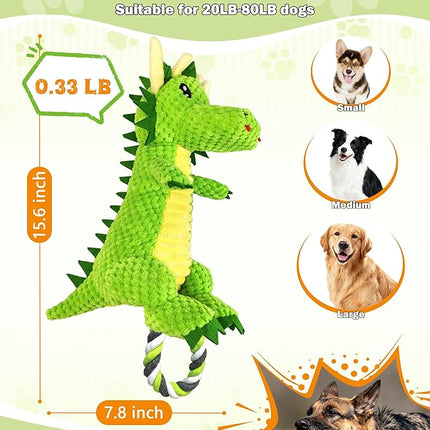Interactive Squeaky Dog Chew Toy,Plush Dog Rope Toys for Small Medium and Large Dogs,Tug of War Dog Toys to Keep Them Busy,Training Reward Gift,Teeth Cleaning