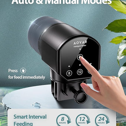 Automatic Fish Feeder Dispenser for Aquarium: 200ml Large Capacity Auto Feeders for Small Tank Turtle Betta Koi - Battery Food Feeding Timer for Flakes Pellet Vacation Weekend Day