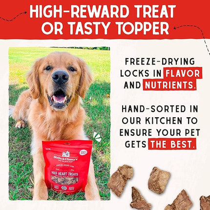 Stella & Chewy's Freeze-Dried Raw Beef Heart Dog Treats - Single Ingredient, No Additives - Premium Training Treats - Perfect For Picky Eaters - 3oz Bag